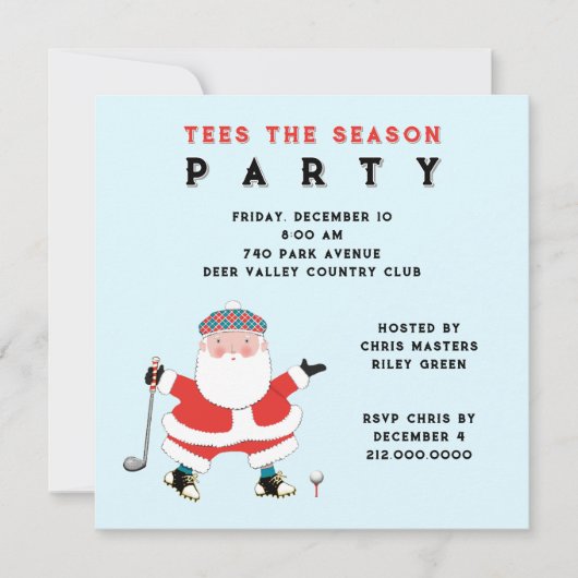 Invitations du Golf Party (Devant)