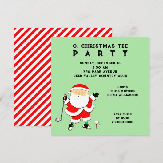 Invitations du Golf Party (Devant / Derrière)