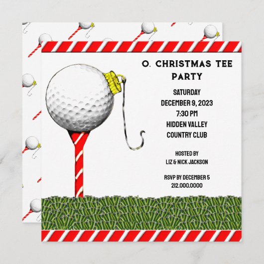 Invitations du Golf Party (Devant / Derrière)