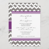 Invitations du Gray Plum Chevron (Devant / Derrière)