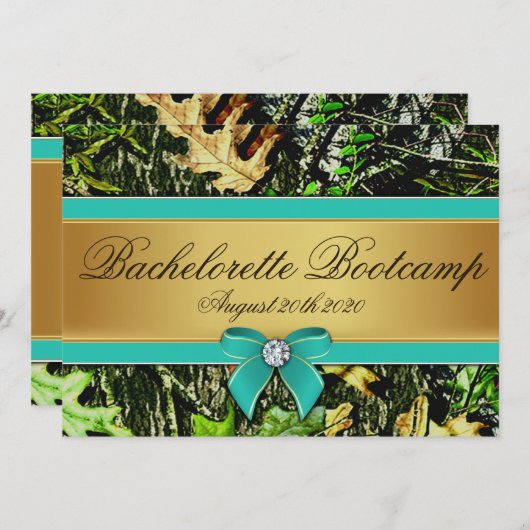 Invitations du groupe Camo Bachelorette (Devant / Derrière)