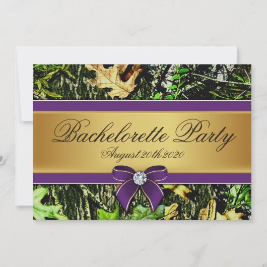 Invitations du groupe Camo Bachelorette (Devant)