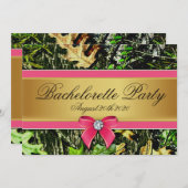 Invitations du groupe Camo Bachelorette Chasse Ros (Devant / Derrière)
