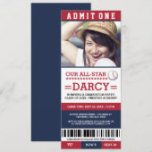 Invitations du groupe de baseball Graduation Party (Devant / Derrière)