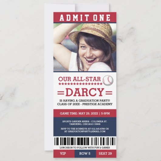Invitations du groupe de baseball Graduation Party (Devant)