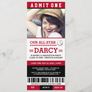 Invitations du groupe de baseball Graduation Party