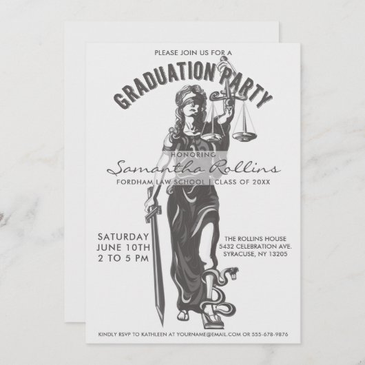 Invitations du groupe de diplômés | Justice de la  (Devant / Derrière)