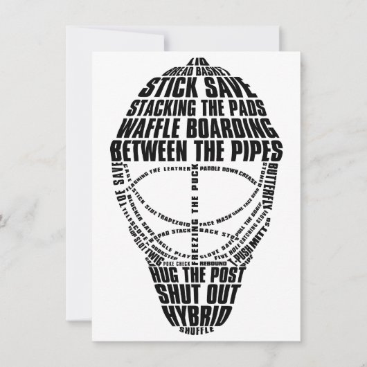 Invitations du groupe de hockey Goalie Mask (Devant)