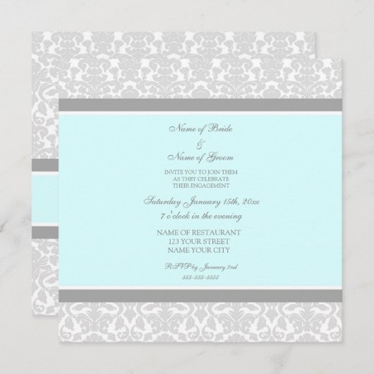 Invitations du groupe d'engagement Blue Grey Damas (Devant / Derrière)