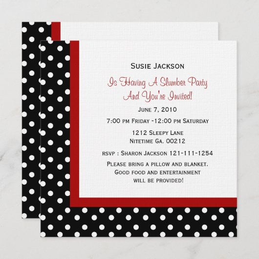 Invitations du groupe Ladybug (Devant / Derrière)