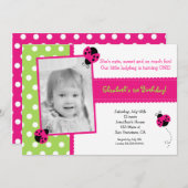 Invitations du groupe Ladybug BIrthday (Devant / Derrière)