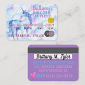 Invitations du groupe Spa VIP Rainbow Unicorn (Devant / Derrière)