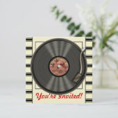 Invitations du groupe Vintage de disques de vinyle (Debout devant)