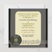 Invitations du groupe Vintage de disques de vinyle (Dos)