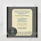 Invitations du groupe Vintage de disques de vinyle (Dos)