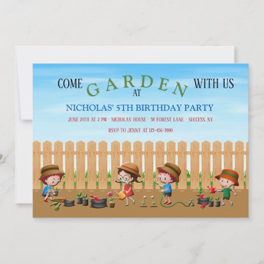 Invitations du Jardin des enfants (Devant)