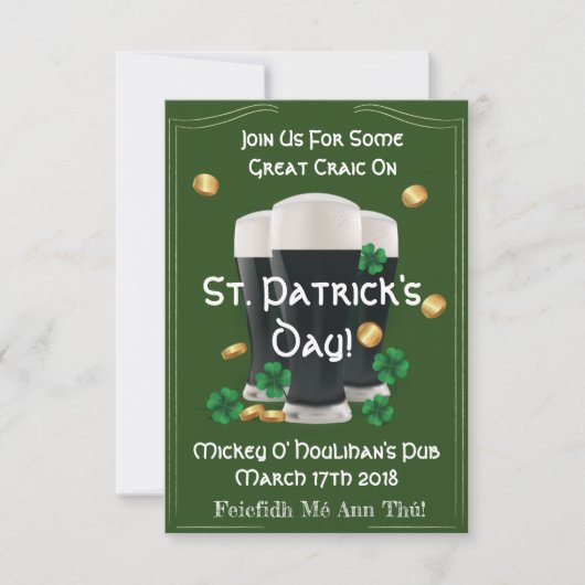 Invitations du jour de véritable St Patrick (Devant)
