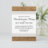 Invitations du Jute et du Lace Bachelorette Party (Debout devant)