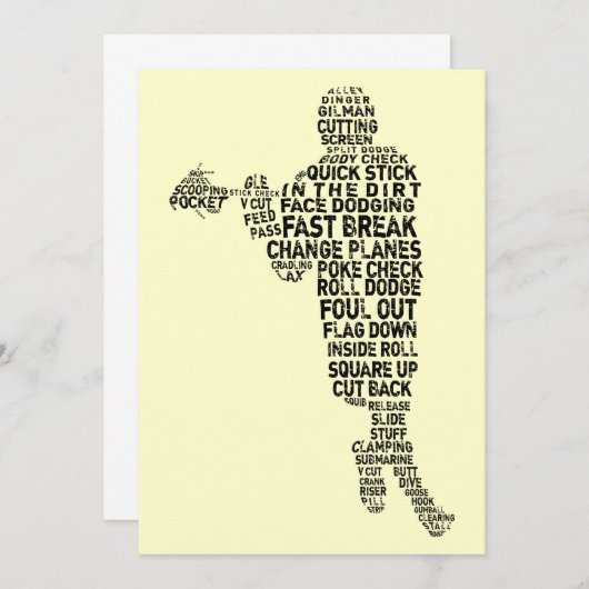 Invitations du Lacrosse Player (Devant / Derrière)