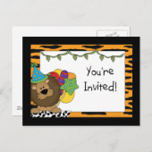 Invitations du Lion Birthday Party (Devant / Derrière)