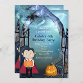 Invitations du Little Vampire Dracula Halloween Pa (Devant / Derrière)