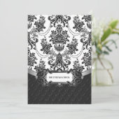 Invitations du lustre noir blanc Mariage damassé (Debout devant)