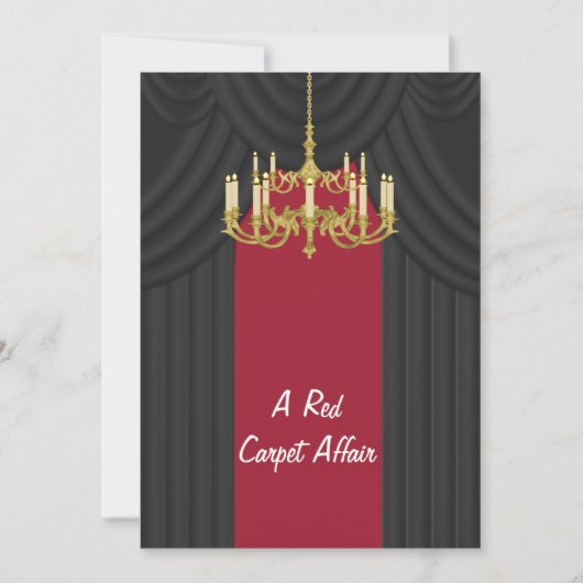 Invitations du lustre rouge en tapis or (Devant)