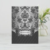 Invitations du lustre Silver Black Mariage damassé (Debout devant)