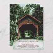 Invitations du Mariage campagnard de pont couvert (Devant / Derrière)