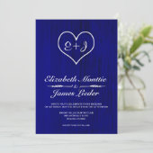 Invitations du Mariage campagnard Royal Blue (Debout devant)