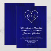 Invitations du Mariage campagnard Royal Blue (Devant / Derrière)
