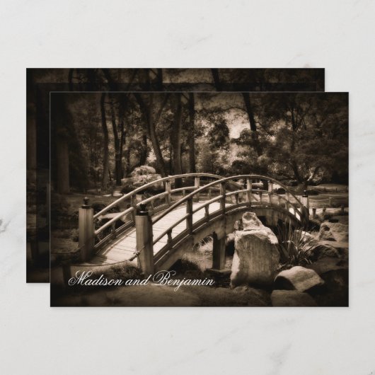 Invitations du Mariage campagnard Rustic Bridge (Devant / Derrière)