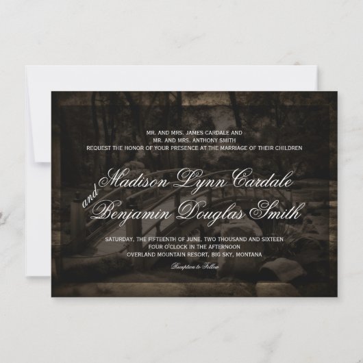 Invitations du Mariage campagnard Rustic Bridge (Dos)