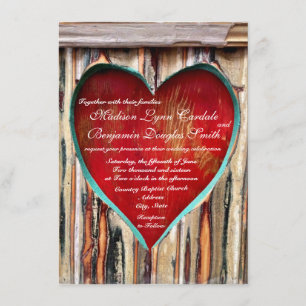 Invitations du Mariage campagnard Rustic Wood Hear