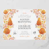 Invitations du Mariage de automne de la forêt d'au (Recto)