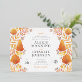 Invitations du Mariage de automne de la forêt d'au (Debout devant)