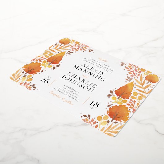 Invitations du Mariage de automne de la forêt d'au (Rotation)