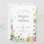 Invitations du mariage fleur sauvage (Devant)