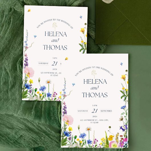 Invitations du mariage fleur sauvage
