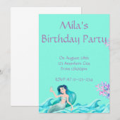 INVITATIONS DU MERMAID, INVITATIONS D'ANNIVERSAIRE (Devant / Derrière)