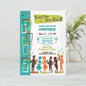 Invitations Du Milieu Du Siècle De Cocktail Modern (Debout devant)