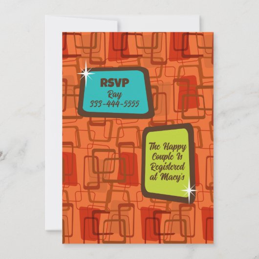 Invitations Du Milieu Du Siècle De Cocktail Modern (Dos)