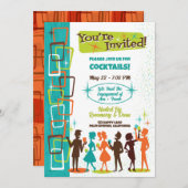 Invitations Du Milieu Du Siècle De Cocktail Modern (Devant / Derrière)