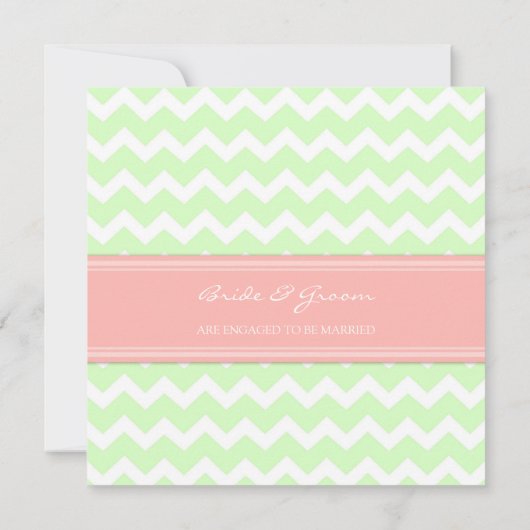 Invitations du Mint Coral Chevron (Dos)