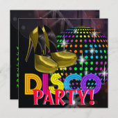 Invitations du Mirror Ball Disco Dance Party (Devant / Derrière)