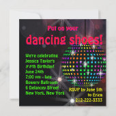 Invitations du Mirror Ball Disco Dance Party (Dos)