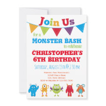 Invitations du Monster Anniversaire de enfant