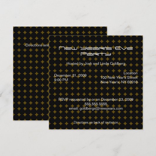 Invitations du Nouvel An (Devant / Derrière)