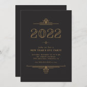Invitations du Nouvel An Art Déco (Devant / Derrière)