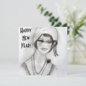 Invitations du Nouvel An de la Fille du Flapper (Debout devant)